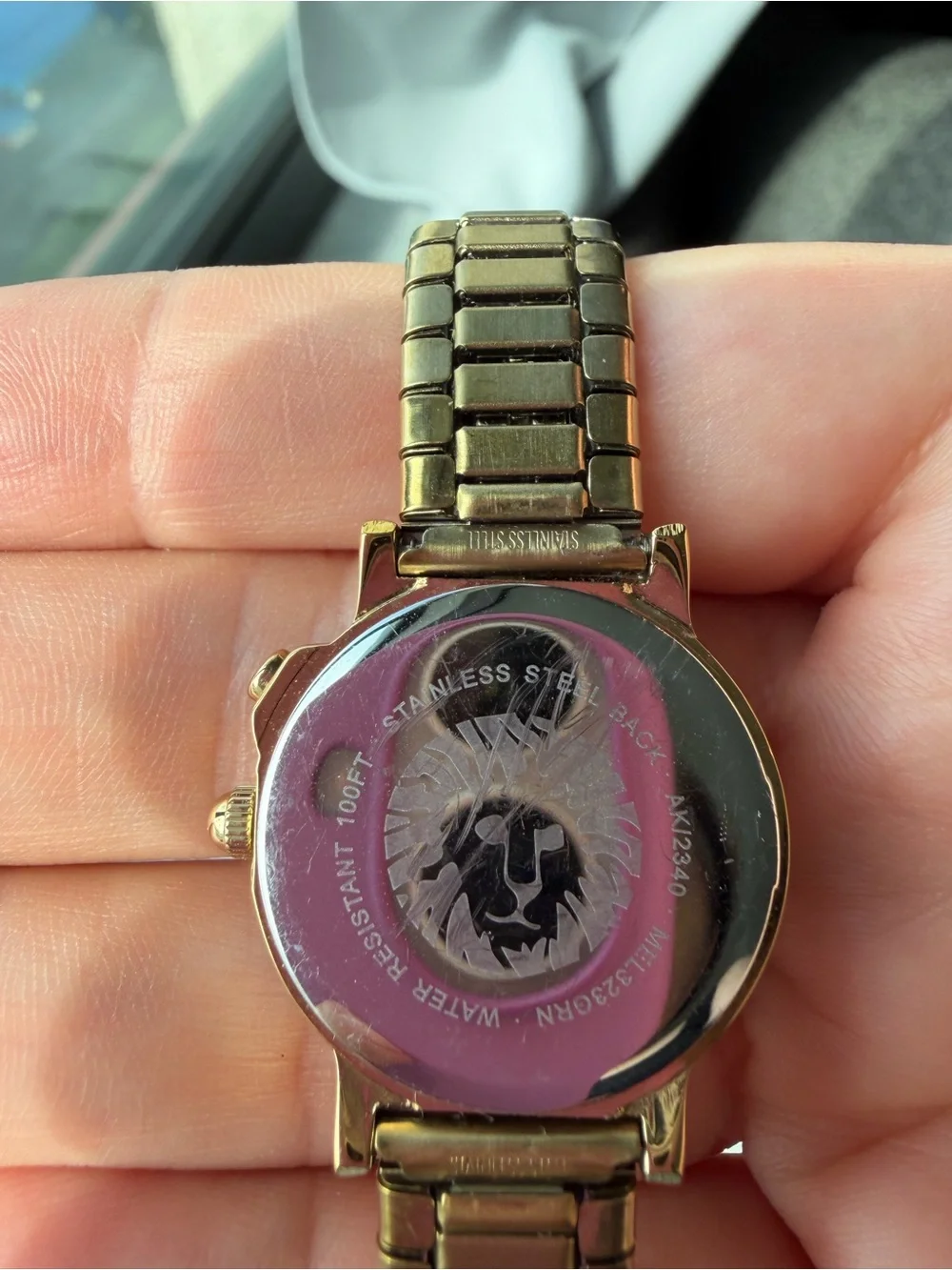 Anne Klein INSTALITE Gold Tone Stretch Band Women’s Watch/ New Battery/ Works